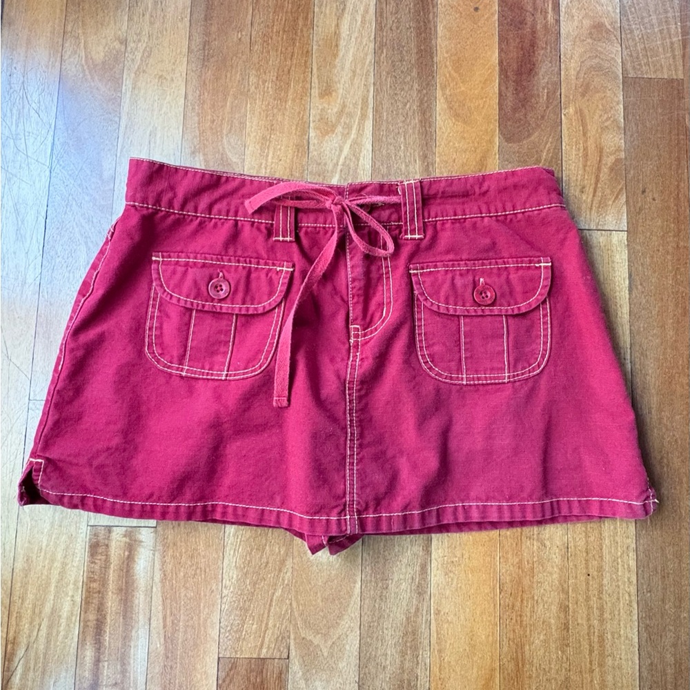 Vintage Women's Red Casual Miniskort